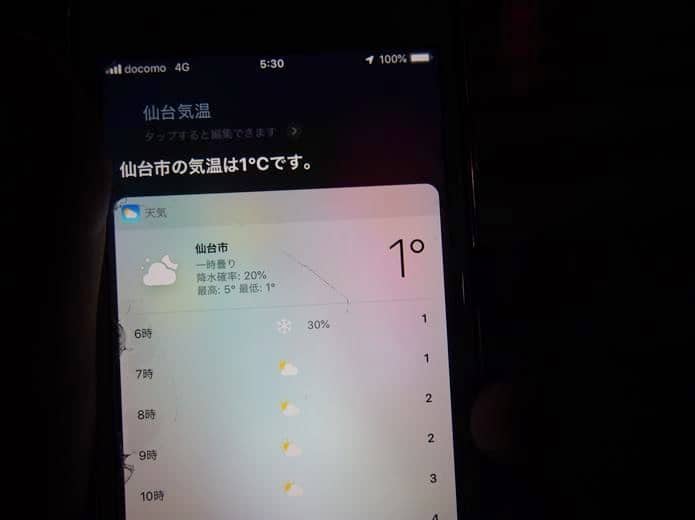 仙台市　冬の気温