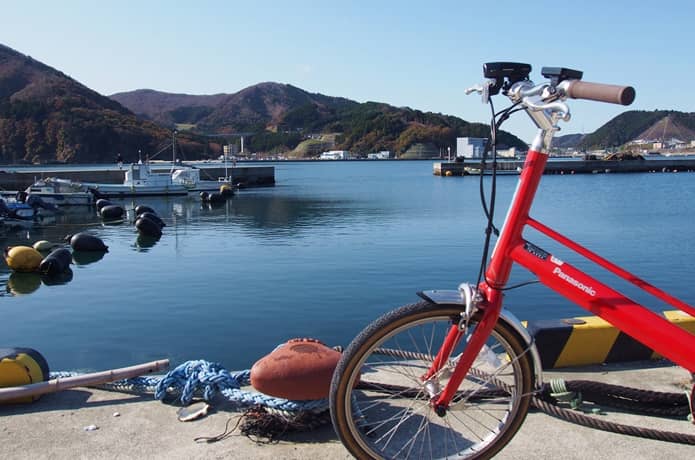 女川湾　自転車