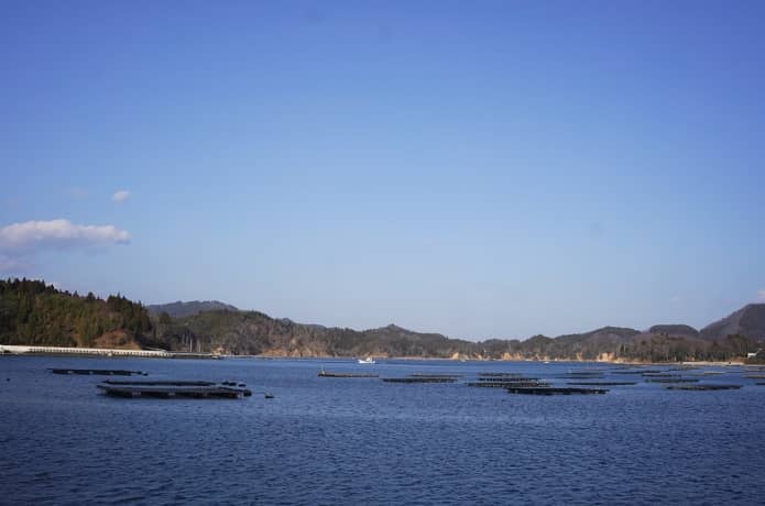 気仙沼大島　ヤマヨ水産の牡蠣棚